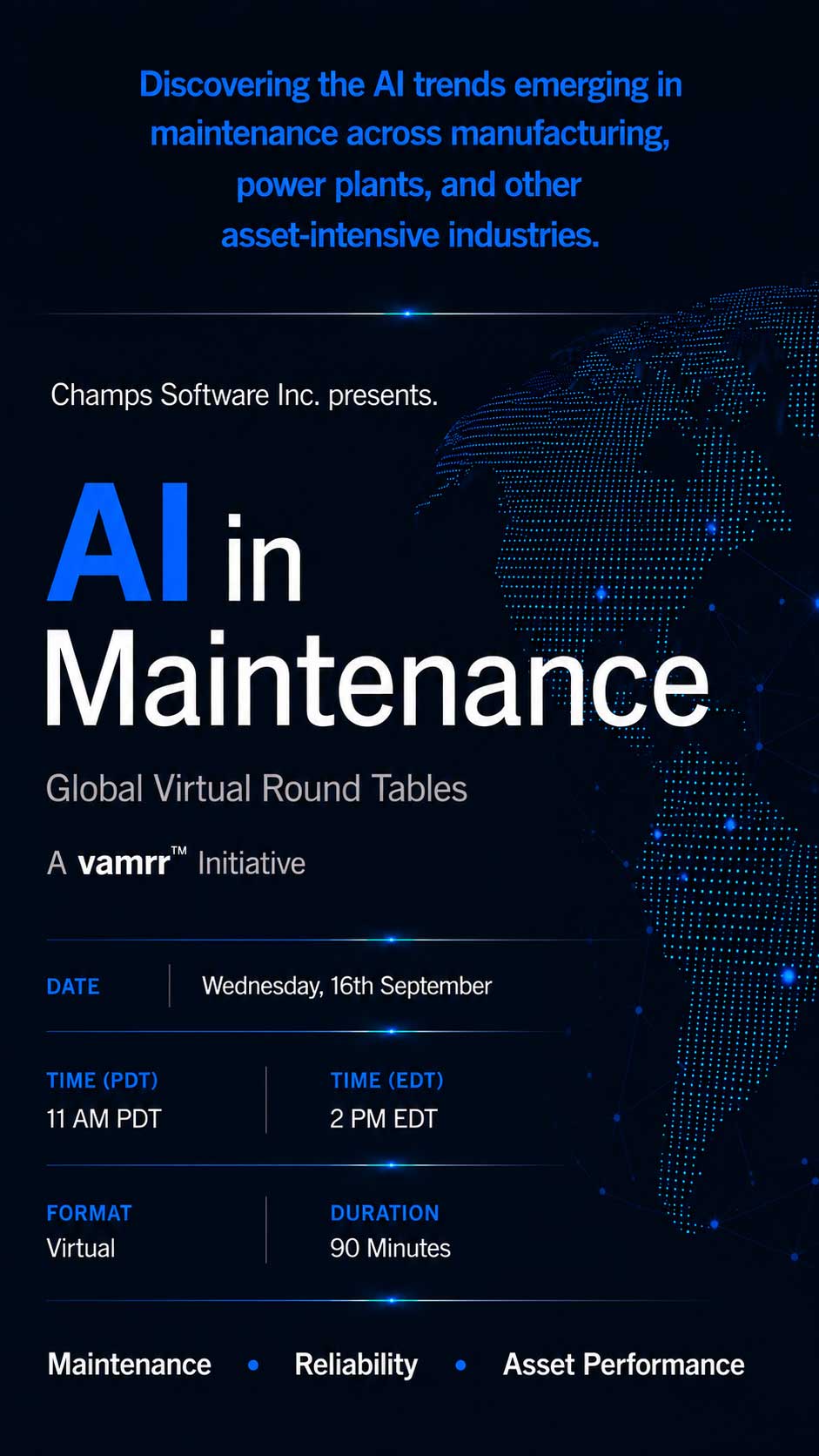 AI in Maintenance - Global Virtual Round Tables, a VAMRR initiative presented by CHAMPS